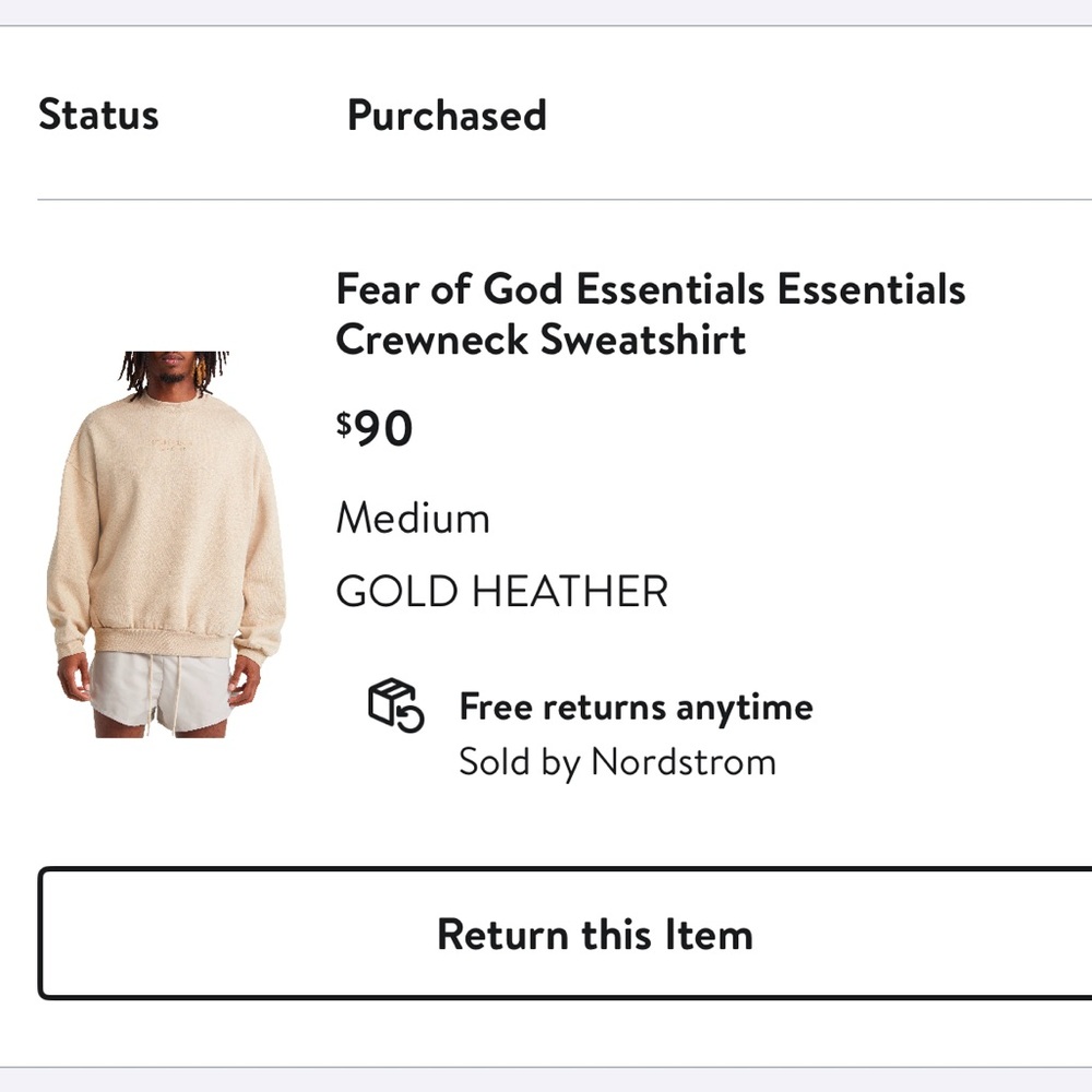 RARE fear of god essentials